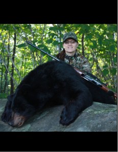 Cheri took her first bear with Wawang Lake Resort on her second day of hunting!