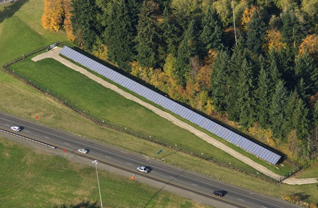 Solar arrays could be installed in the open land than runs alongs roads. Oregon Department of Transportatio